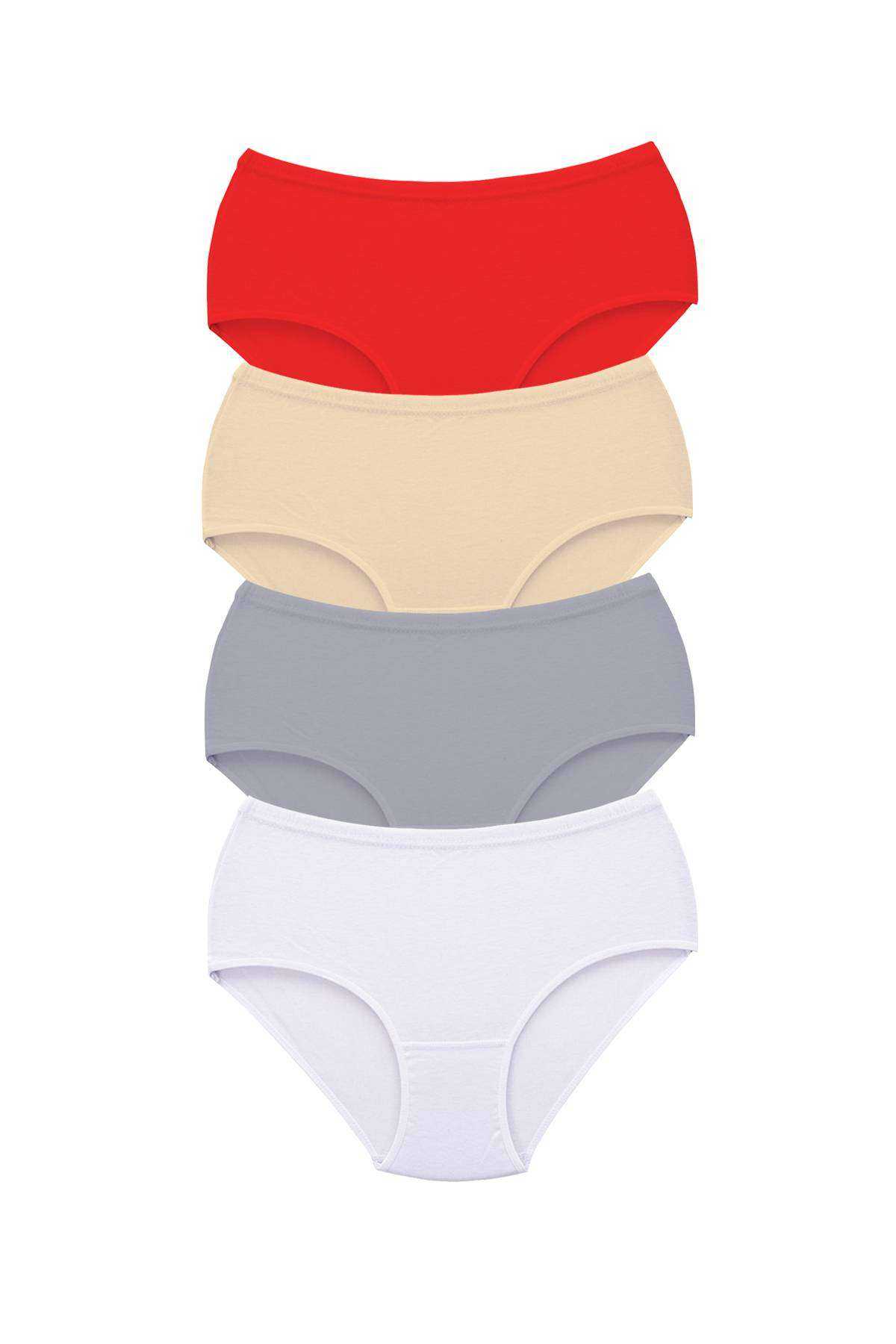 4 Adet Tutku Kadın Yüksek Bel Bato Kalın Lastik Külot