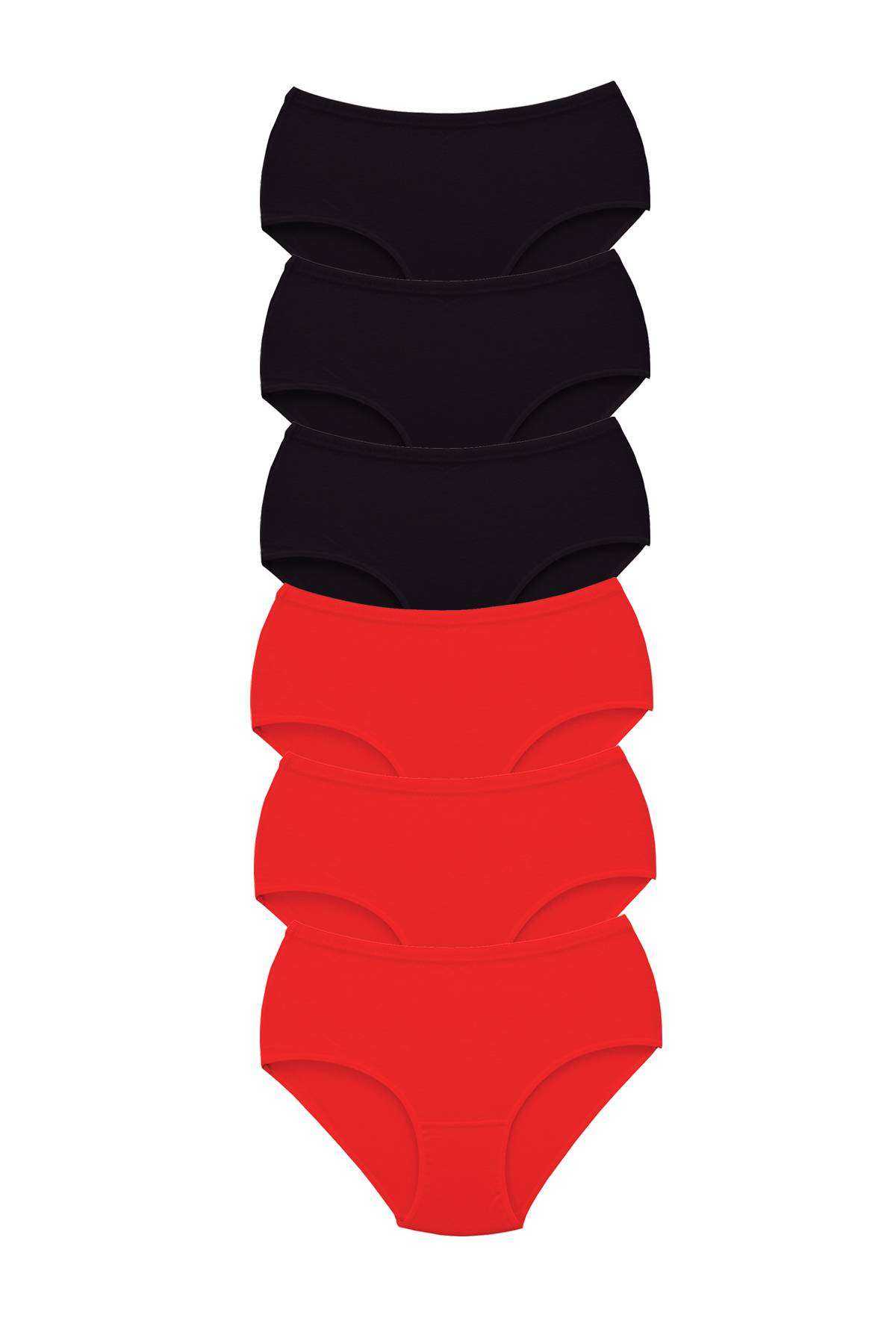 6 Adet Tutku Kadın Yüksek Bel Bato Kalın Lastik Külot S1 görsel 1