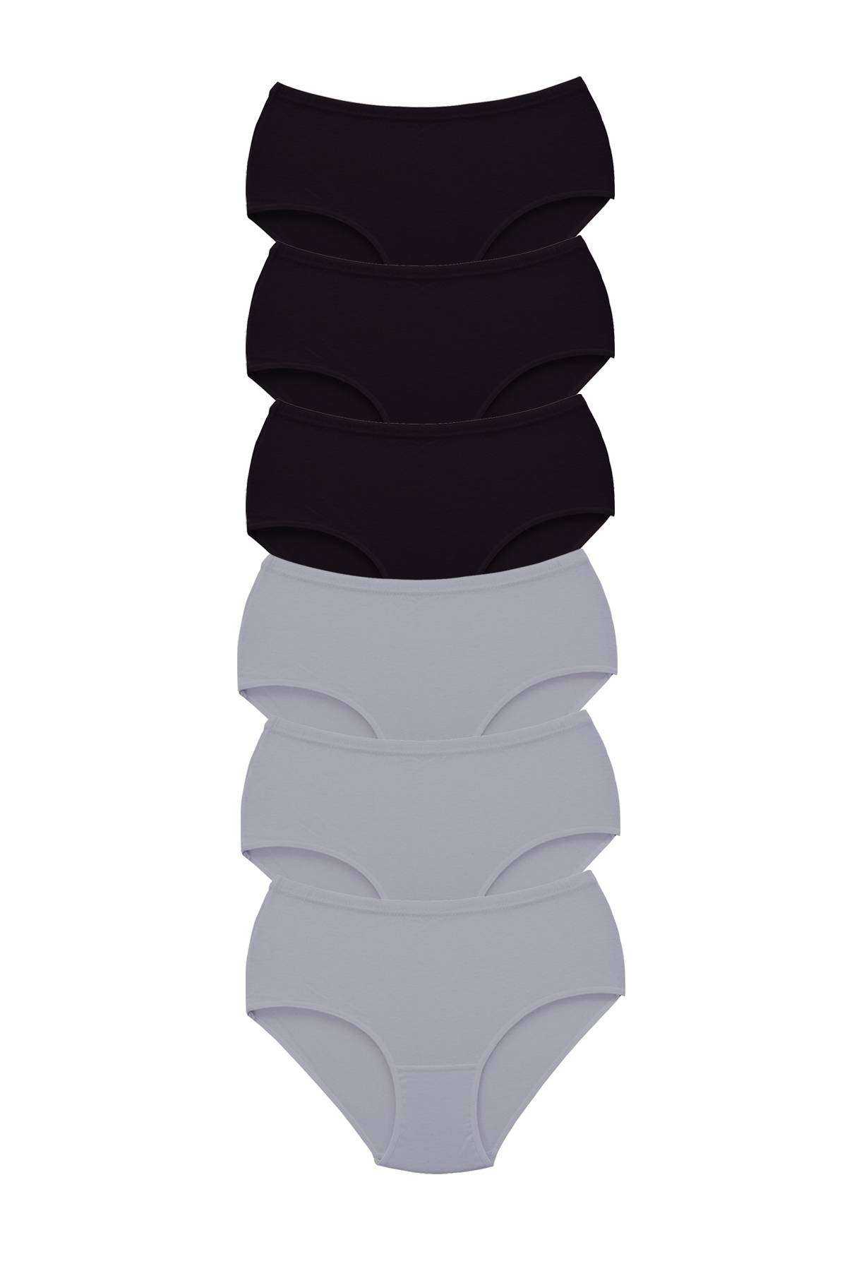 6 Adet Tutku Kadın Yüksek Bel Bato Kalın Lastik Külot S3 görsel 1