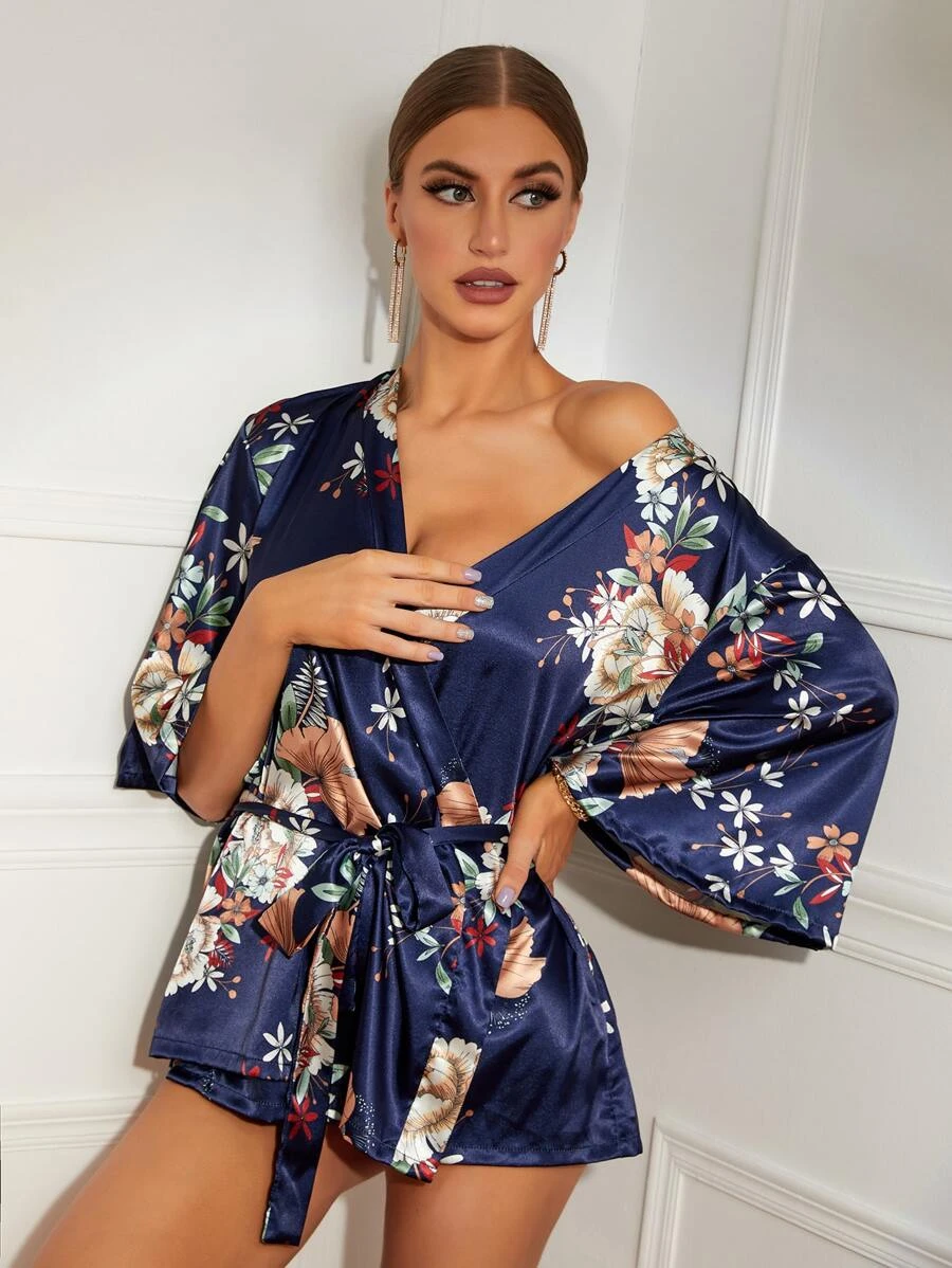 Çiçek Desenli Sabahlık 8330 görsel 1