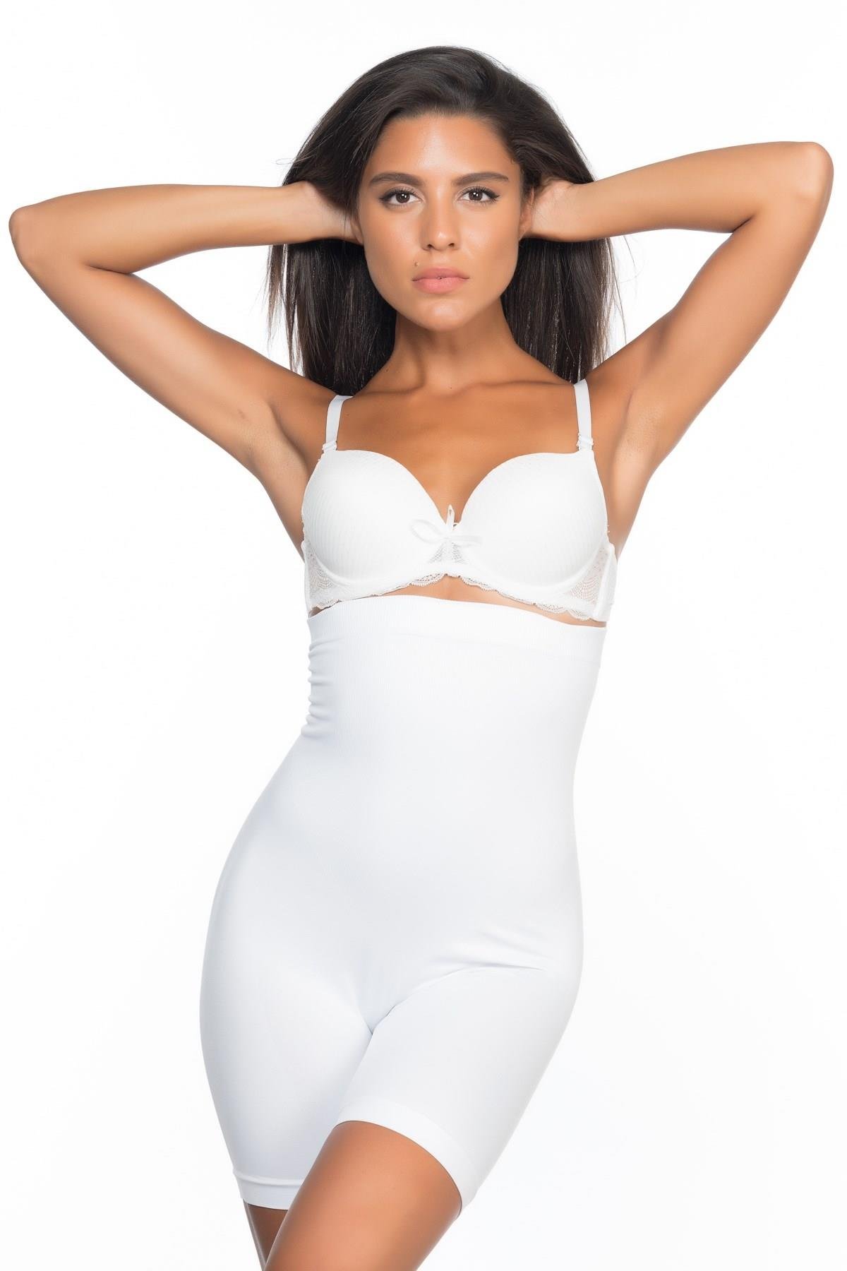 Beyaz Mı Emay 2007 Yüksek Bel Paçalı Korse görsel 1