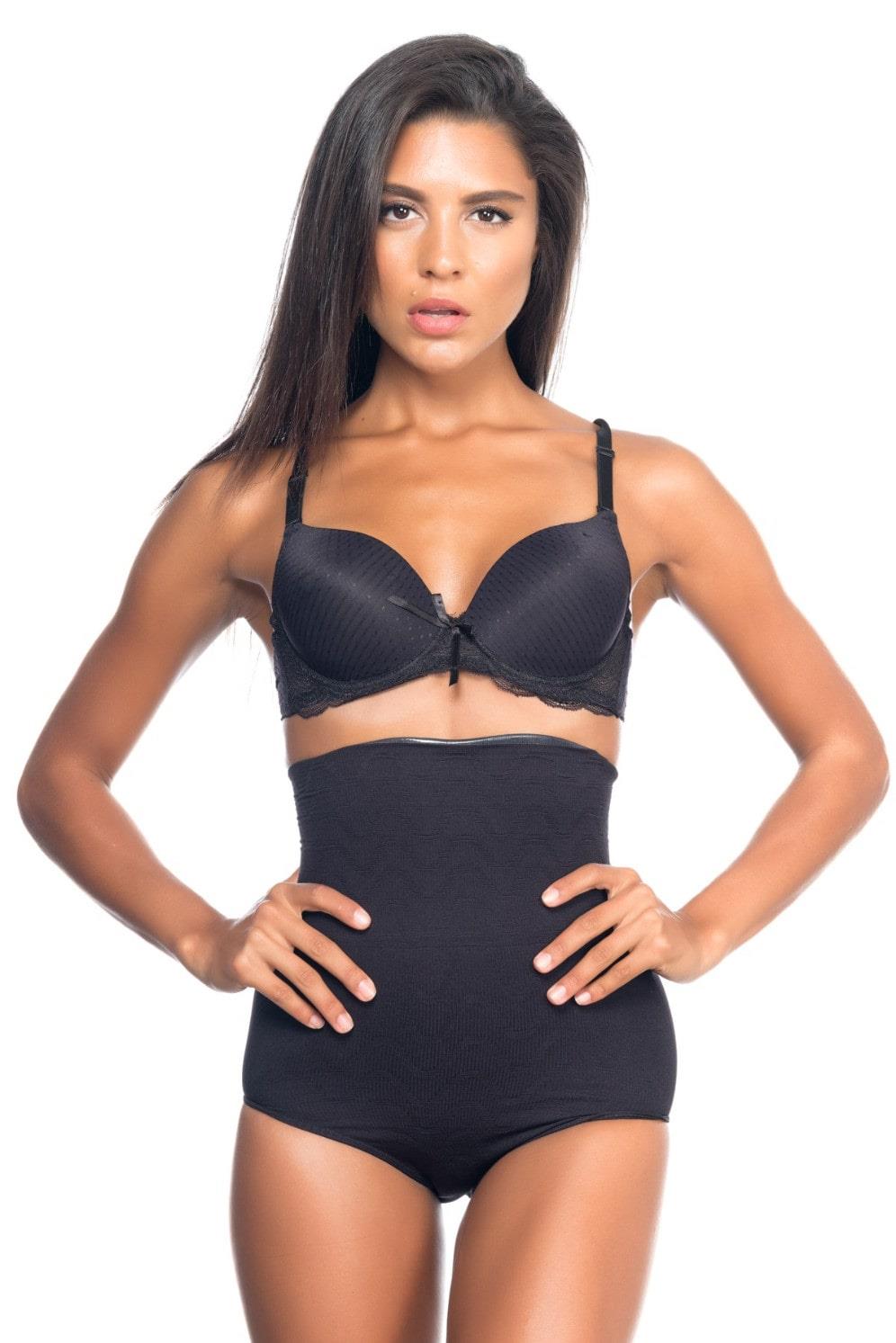 Siyah Mı Emay 2079 Yüksek Bel Desenli Double Slip Korse görsel 1