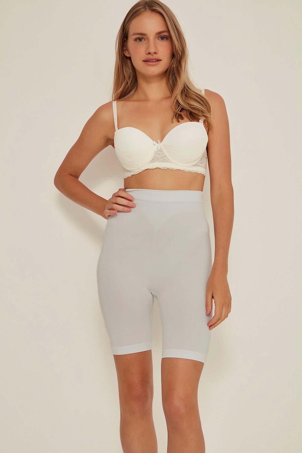 Ekru Mı Emay 3005 Soft Uzun Paçalı Boxer Korse görsel 1