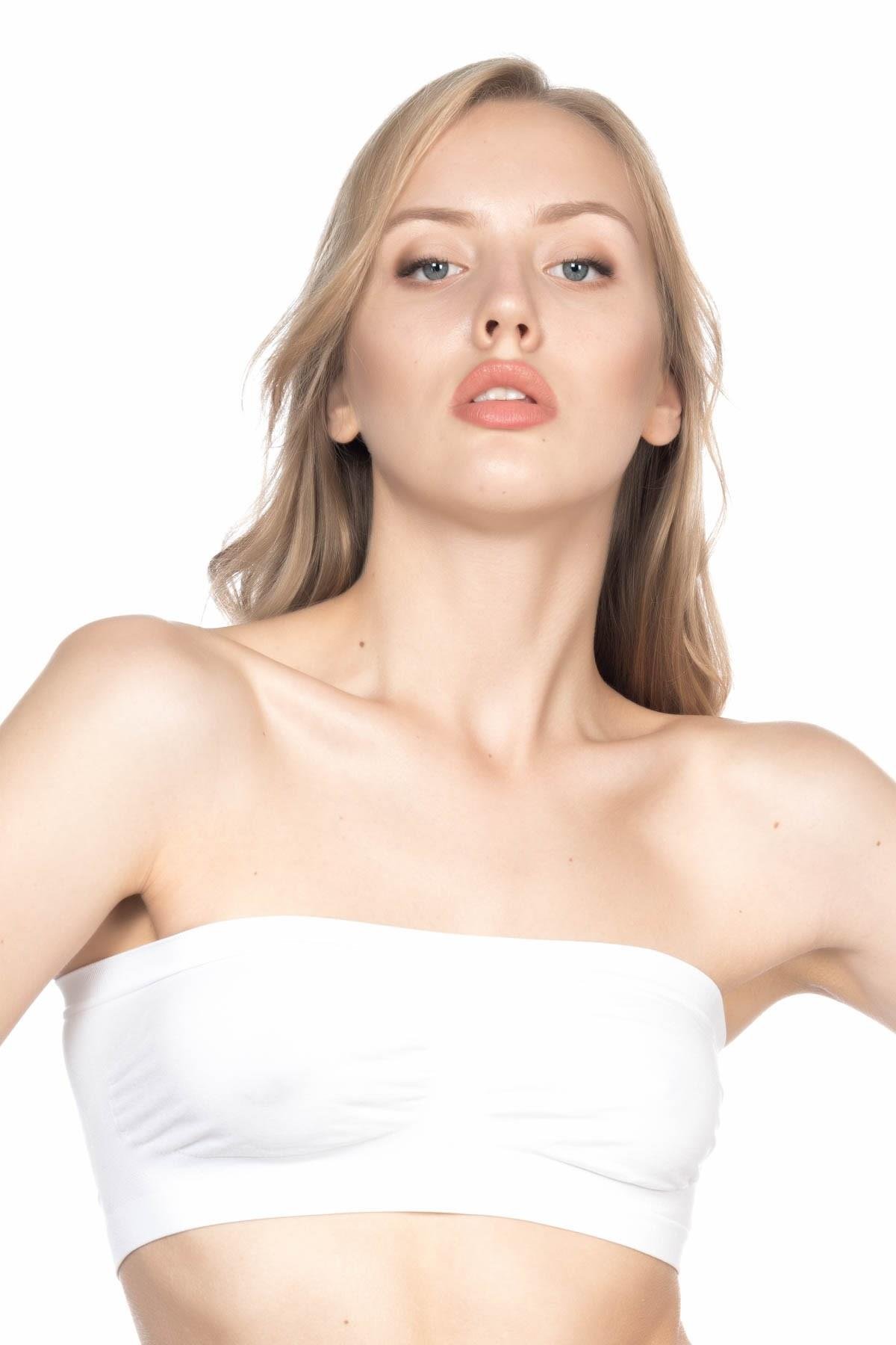 Beyaz Mı Emay 4002 Soft Straplez Büstiyer görsel 1