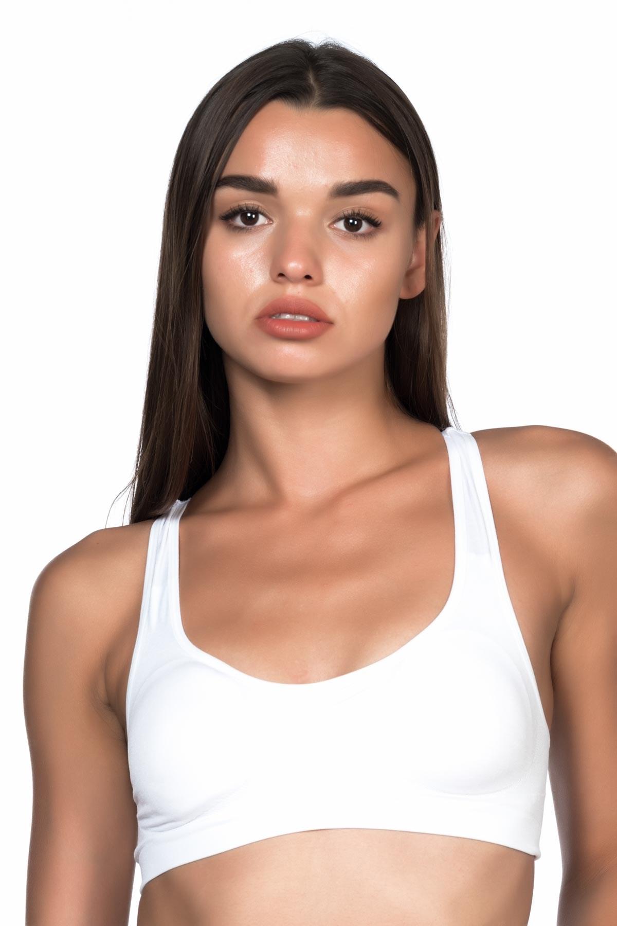 Beyaz Mı Emay 4025 Pedli Sporcu Büstiyer görsel 1