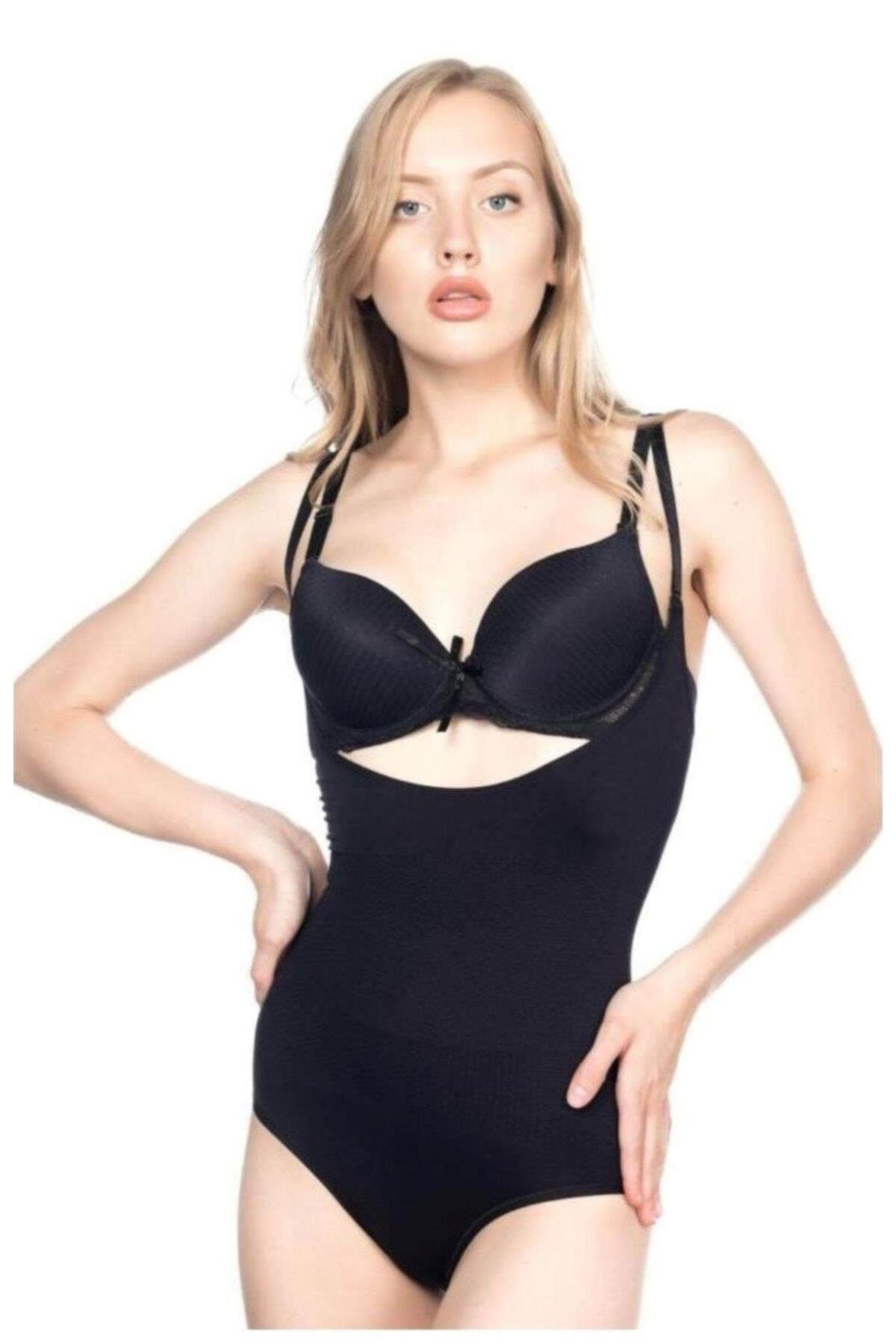 Siyah Mı Emay 2811 Göğsü Açık Slip Boy Lazer Korse görsel 1