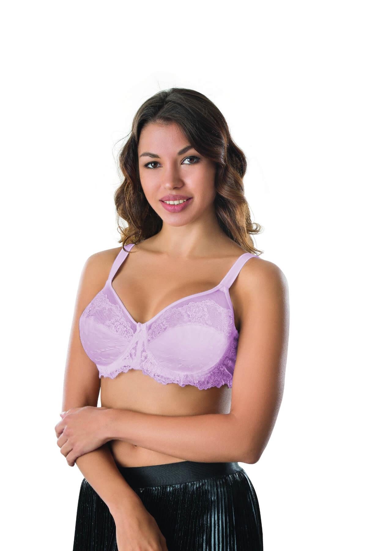 Lila Mı Emay 170 C Balenli Brode Toparlayıcı Sütyen görsel 1