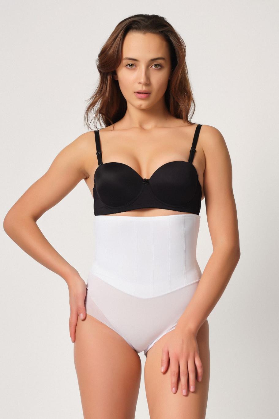 Beyaz Mı Emay 2945 Tül Karyokalı Slip Lazer Korse görsel 1