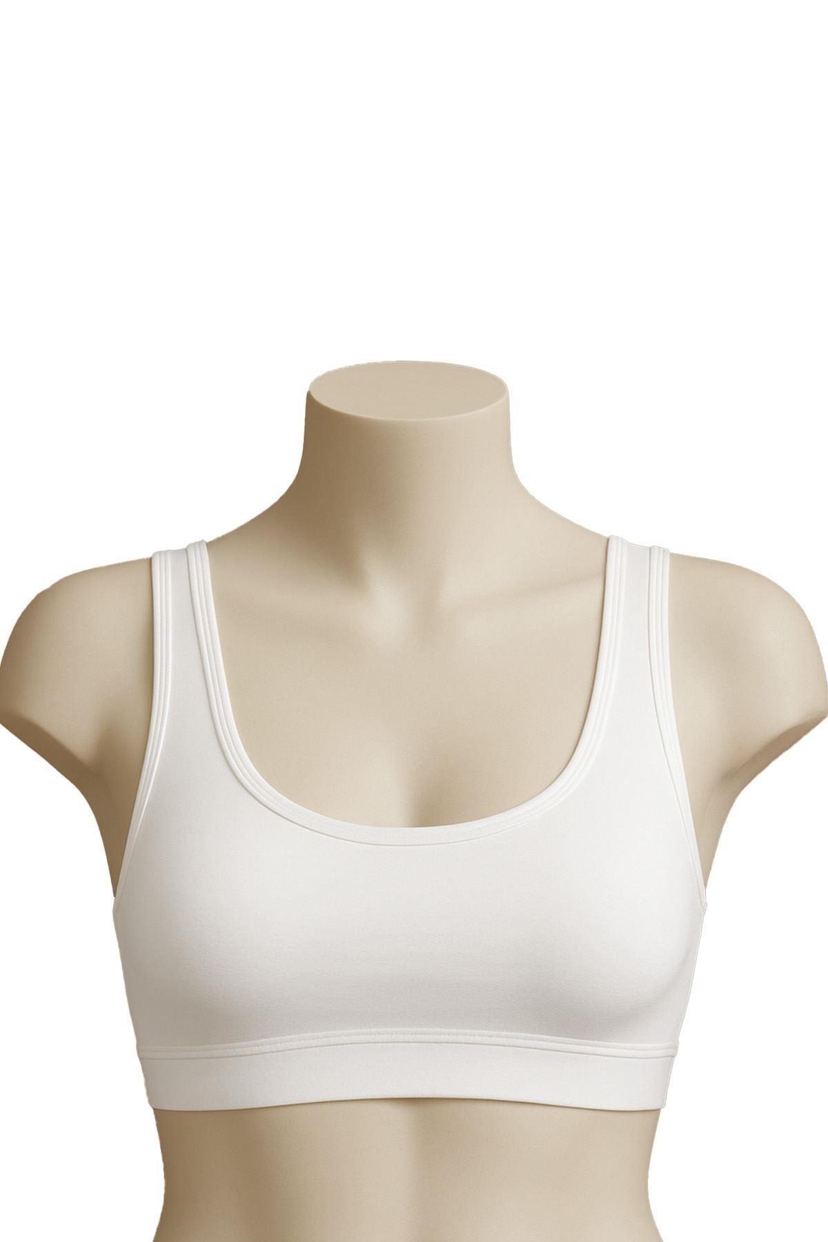 Beyaz Mı Emay 1816 6'lı Pedli Kalın Askılı Alıştırma Sütyeni görsel 1