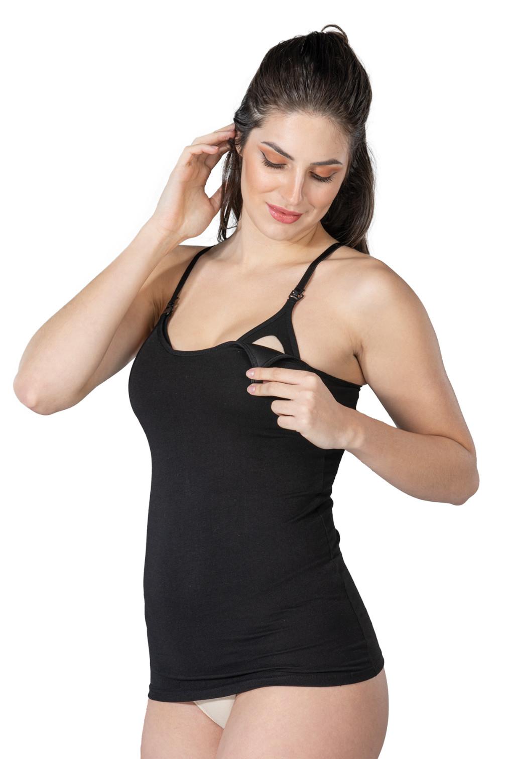 Siyah Mı Emay 1413 Modal Cotton Kaplı Emzirme Atlet görsel 1