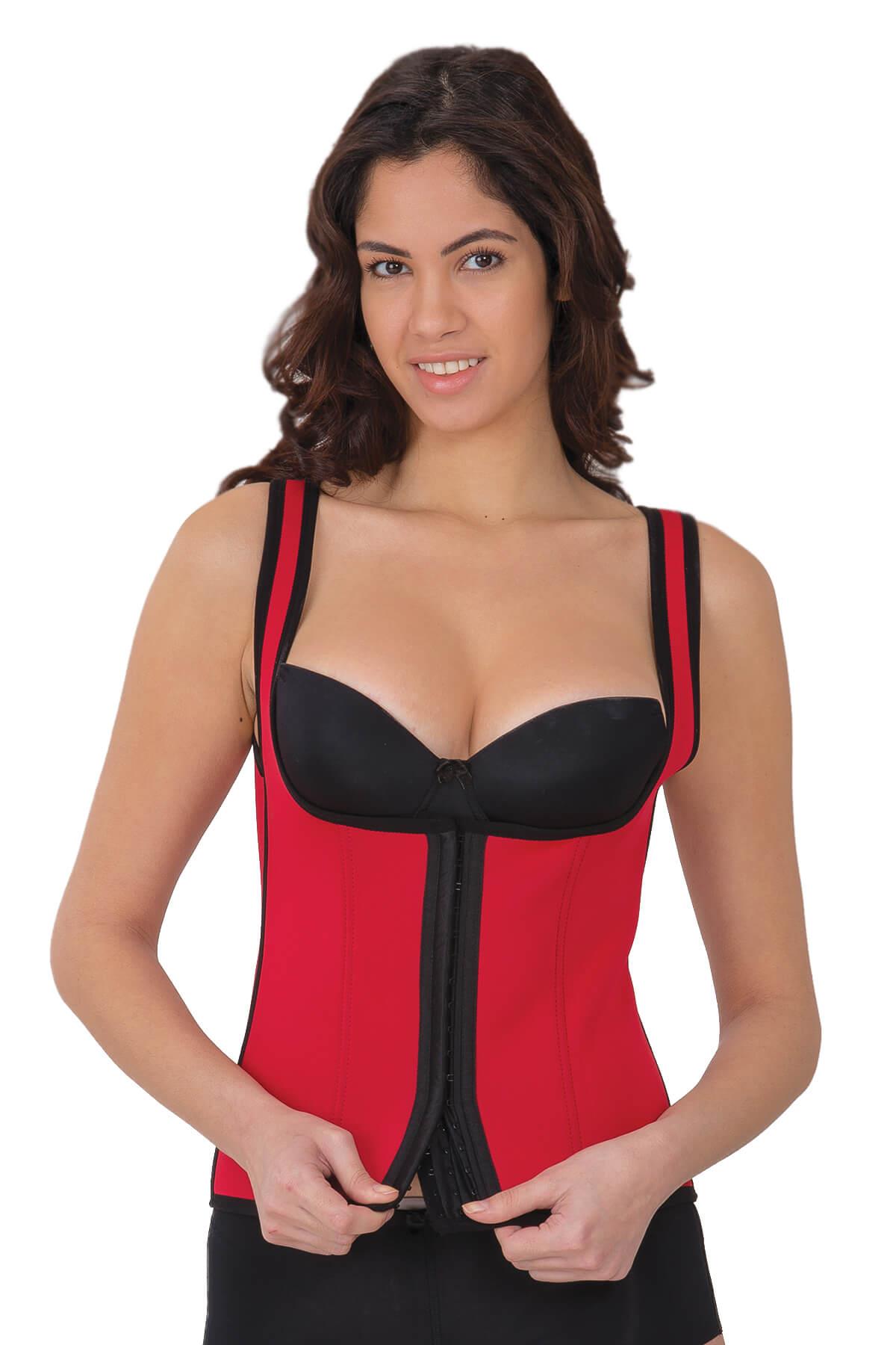 Kırmızı Mı 9173 Agraflı Göğsü Açık Atlet Korse görsel 1