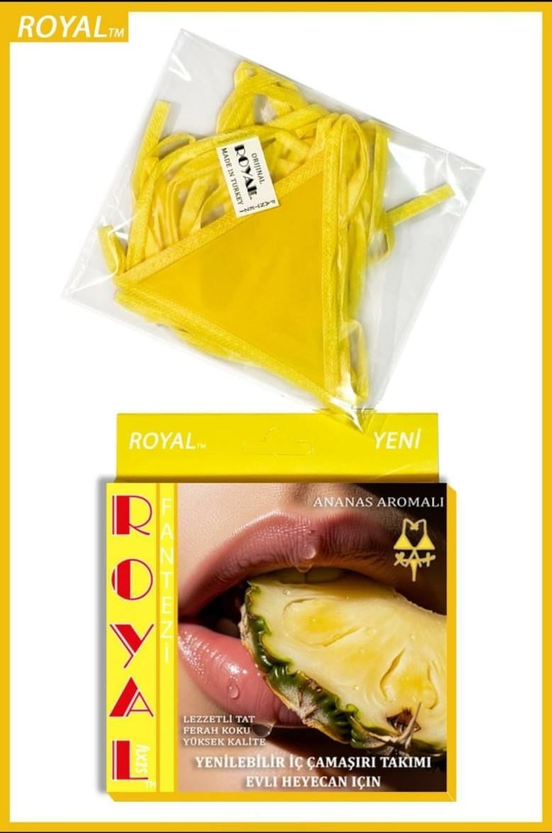 Fantezi Tüketilebilen Yenilebilir Ananas Aromalı İç Çamaşırı Takımı görsel 1