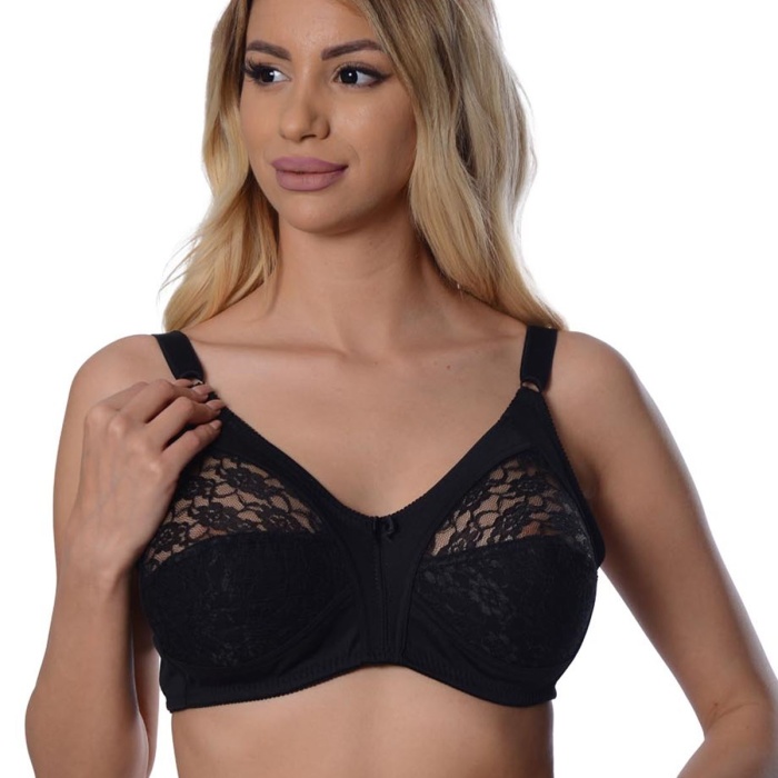Siyah Dantelli Toparlayıcı Sütyen - 503