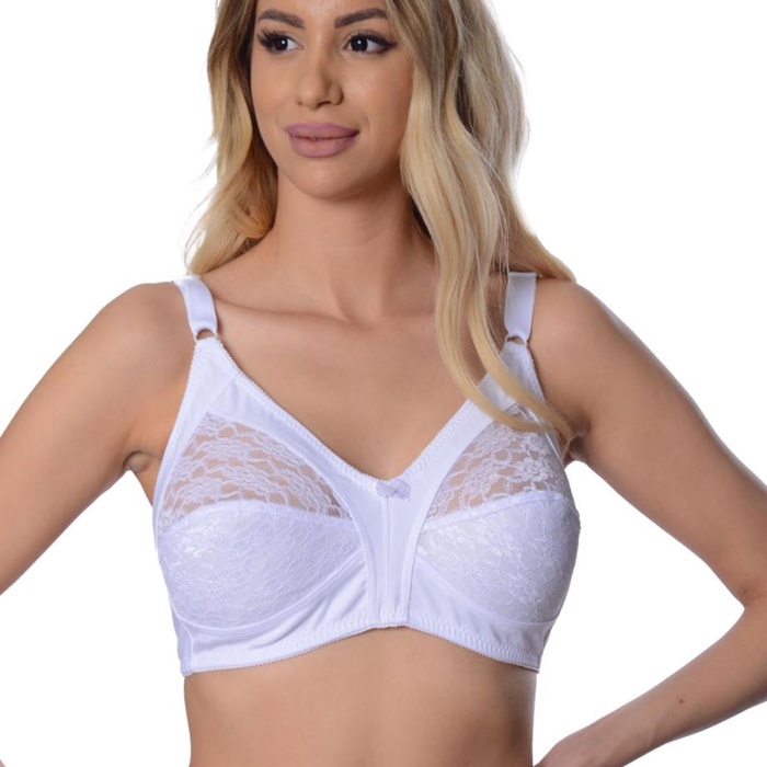 Beyaz Dantelli Toparlayıcı Sütyen - 503
