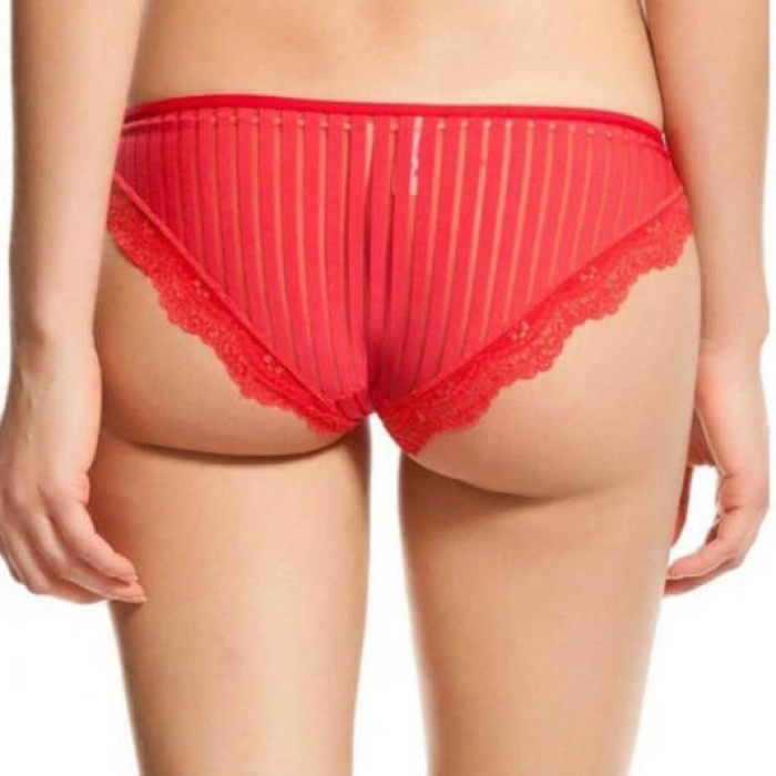 Transparan Şeritli Dantel Detaylı Bikini Külot 500