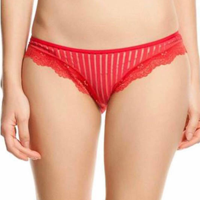 Transparan Şeritli Dantel Detaylı Bikini Külot 500