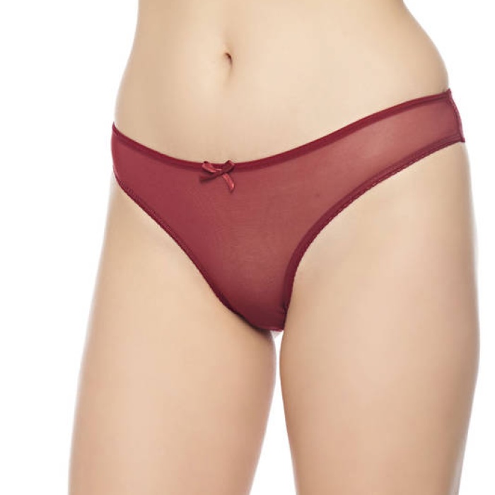 Arkası Dekolteli Dantel Detaylı Şifon Bikini Külot 4951