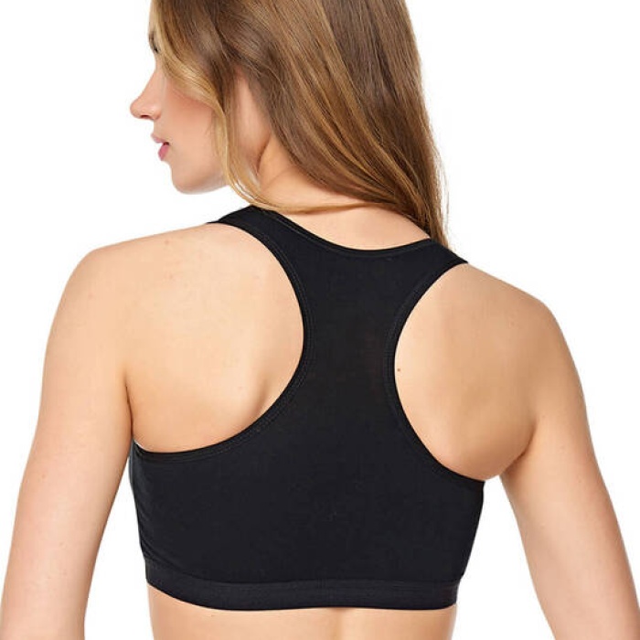 Kalın Askılı Spor Büstiyer 3lü Ekonomik Paket 0131-1 Siyah-Siyah-Beyaz