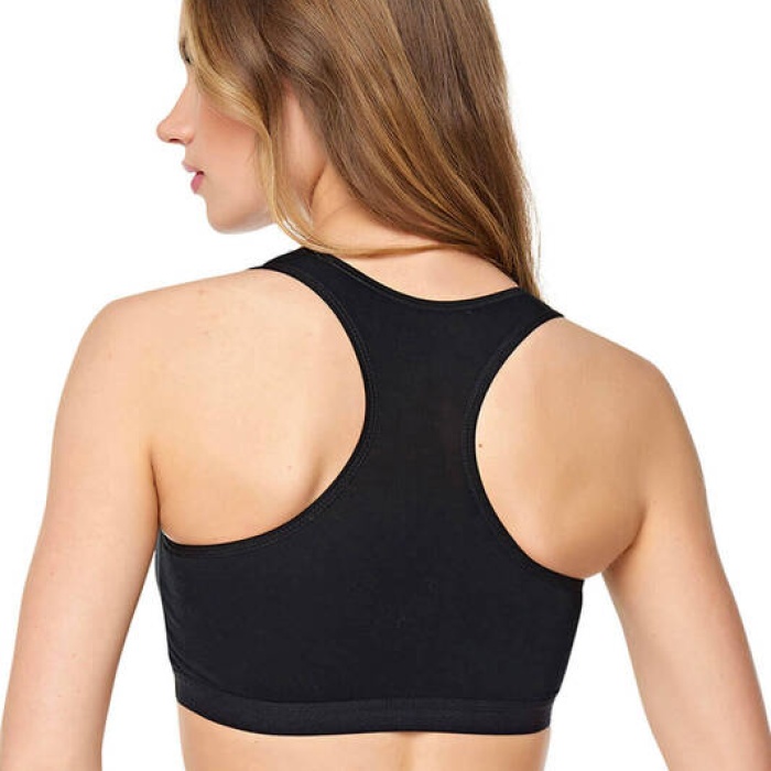 Kalın Askılı Spor Büstiyer 3lü Ekonomik Paket 0131-2 Siyah-Siyah-Siyah