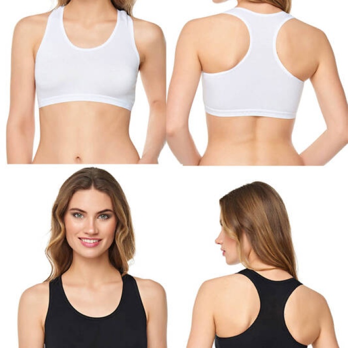 Kalın Askılı Spor Büstiyer 2li Ekonomik Paket 0131-5 Siyah-Beyaz