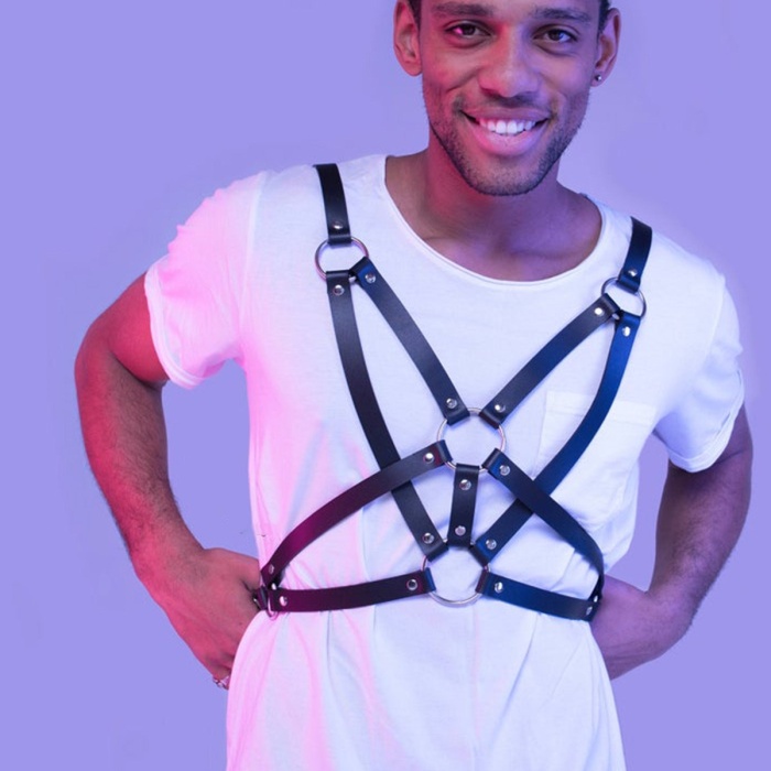 Şık Tasarım Erkek  Deri Fantazi Harness 1161