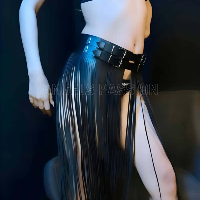 Püsküllü Deri Etek Harness - BRF1090