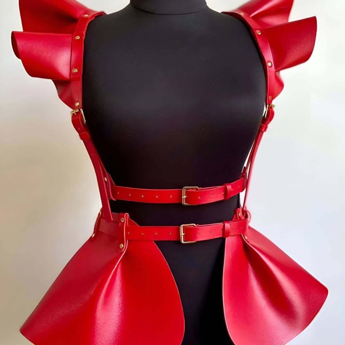 Deri Elbise Harness, Mini Deri Etek, Deri Elbise Etek Harness - BRF1001