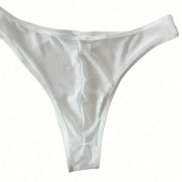 Erkek  Biyeli Beyaz Transparan Brazillian Slip