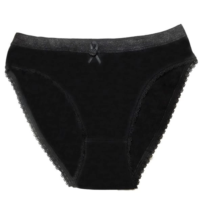 Şahinler Kadın için Dantel Kenarlı Siyah Renk Bikini Külot B223