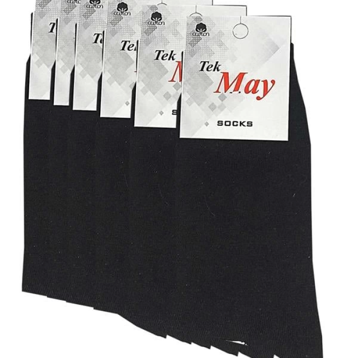 Siyah Erkek  Çorabı Tek- May Komet 6 lı