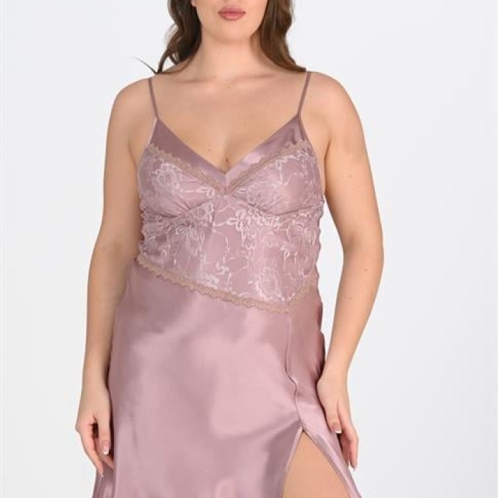  Büyük Beden 2li Vizon Sabahlık Takımı Bigsize 6205