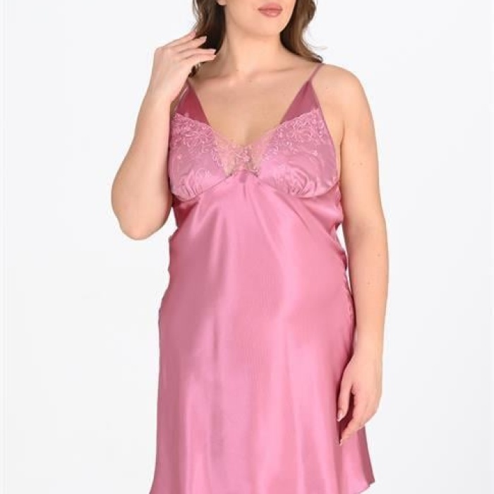  Büyük Beden 2li Gülkurusu Sabahlık Takımı Bigsize 6204