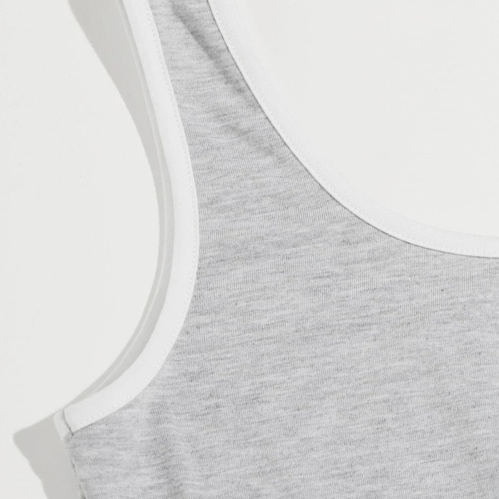 Kadın Gri Askılı Crop Top ve Şortlu Gecelik Takım