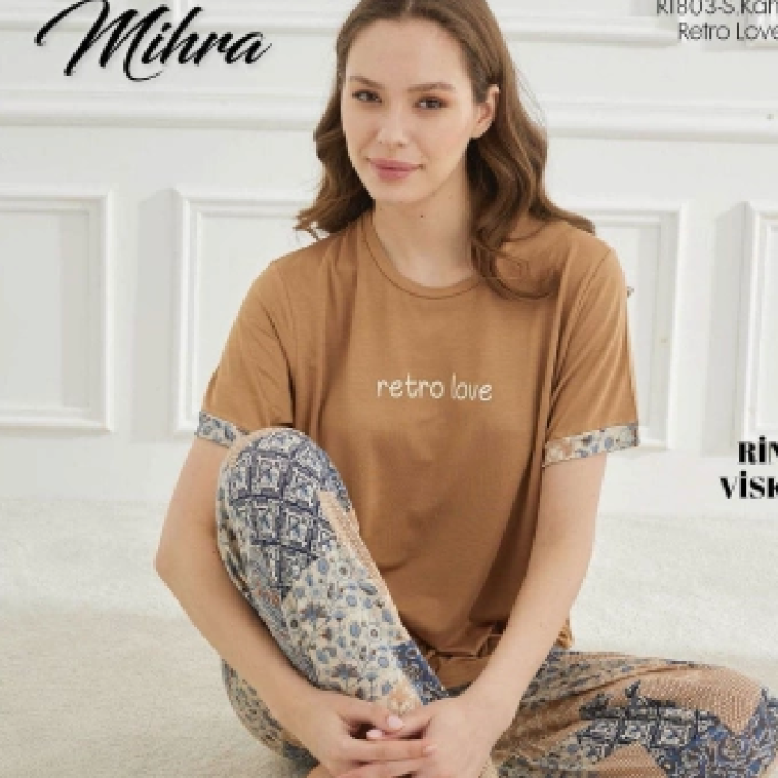 Mihra 40106 Kadın Kısa Kol Pijama Takımı