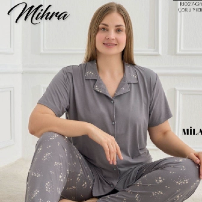 Mihra 50510 Kadın Düğmeli Pijama Takımı
