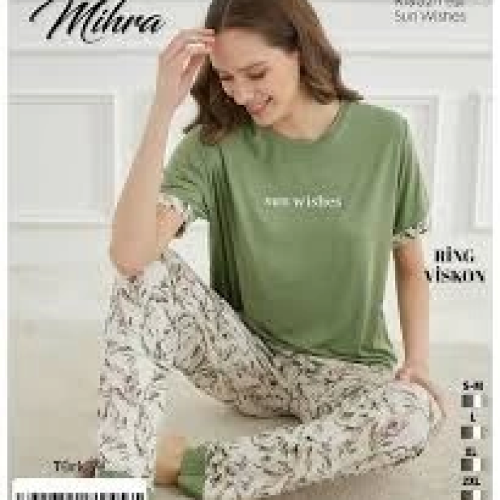Mihra 40106 Kadın Kısa Kol Pijama Takımı