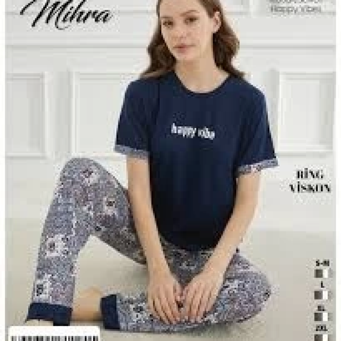 Mihra 40106 Kadın Kısa Kol Pijama Takımı