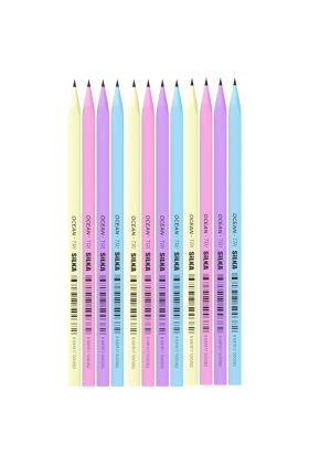 Silka Kaly Üçgen Pastel Kurşun Kalem 12Li