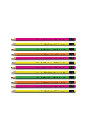 Faber-Castell Candy Silgili Yuvarlak Kurşun Kalem 12li