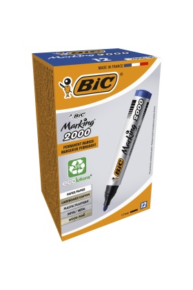 Bic Marker Mavi 2000 Yuvarlak Uçlu Permanent Markör 12li Kutu