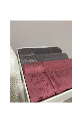 Özdilek Ditsy Best Set Hamam Seti Mürdüm-Antrasit 5275