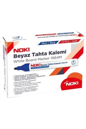 Noki Doldurulabilir Beyaz Tahta Kalemi Mavi 12 Adet