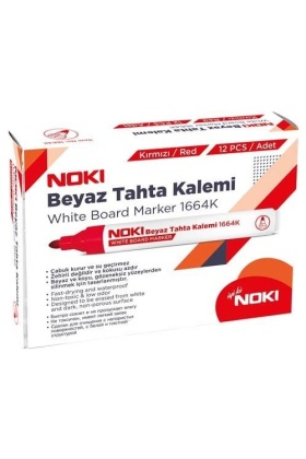 Noki Doldurulabilir Beyaz Tahta Kalemi Kırmızı 12 Adet