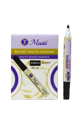 Masis Beyaz Tahta Kalemi 12li Kutu Siyah