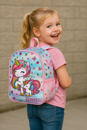 Waddell Lisanslı Unicorn Temalı Okul Öncesi Anaokul,Kreş Kız Çocuk Sırt Çantası 25502