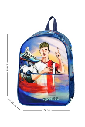 Waddell Lisanslı Futbol Temalı Anaokul Kreş Sırt Çantası 25501