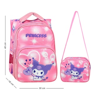 Waddell Pembe Kuromi Desenli İlkokul Çantası Beslenme Çantalı 25404