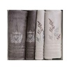 Özdilek Soft Leaf Best Set Hamam Takımı Gri-Antrasit 6325