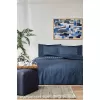 Özdilek Lacivert Oregon Çift Kişilik Lastikli Fitted Çarşaf Nevresim Takımı 8106