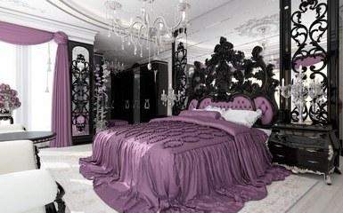 Lüks Abudabi Klasik Siyah Yatak Odası